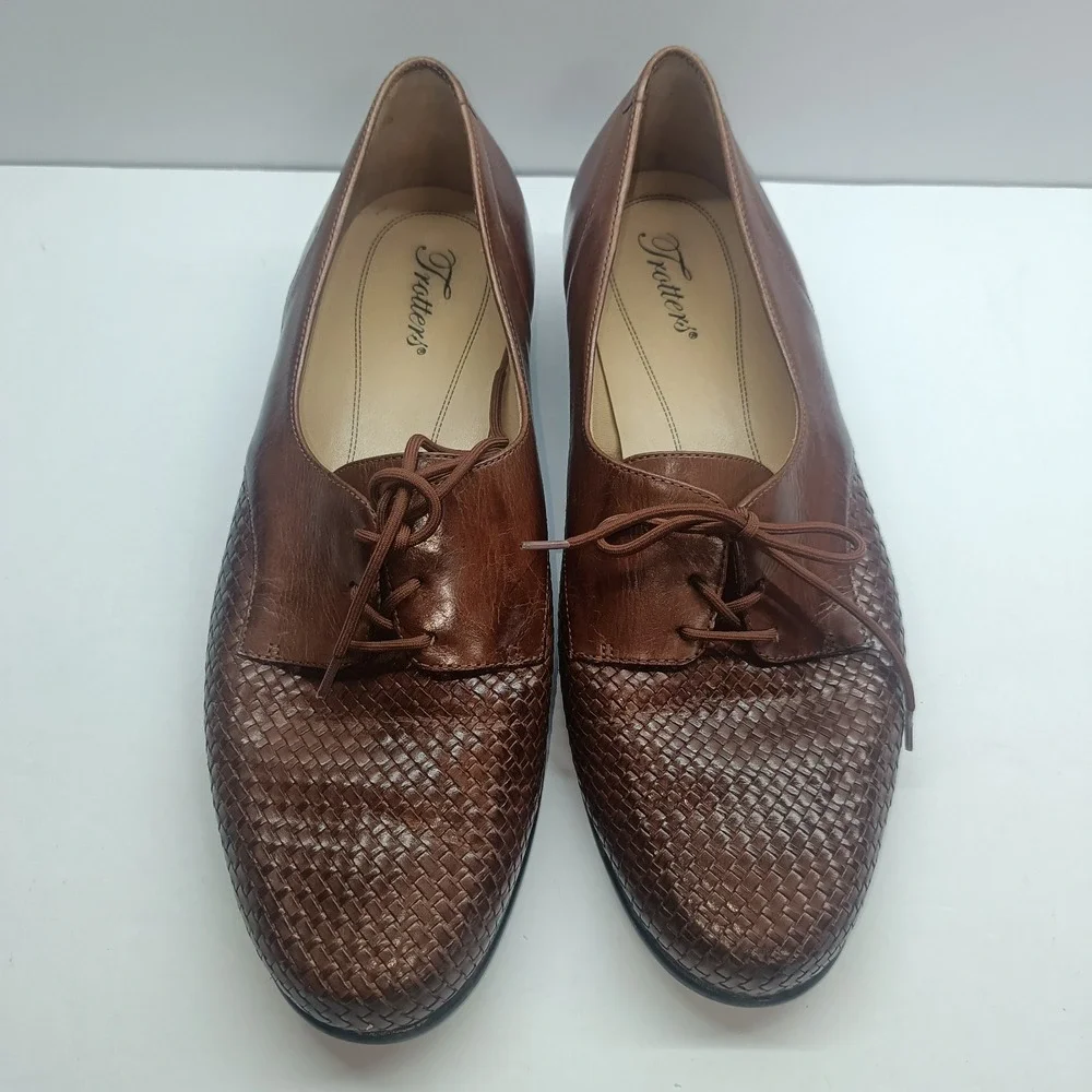 Trotter's‎ Men's Size 7 Brown Herringbone Oxford Loafers